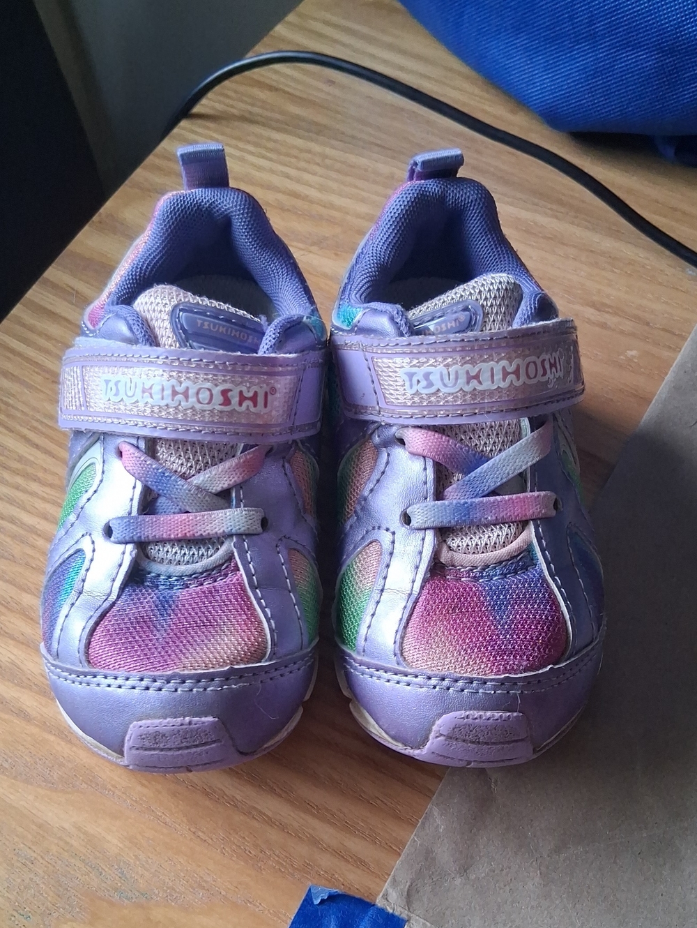 Tsukihoshi Purple Kids Rainbow Accent Sneakers